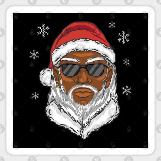 Afro-American Santa Claus Wearing Sunglasses Black Santa Sticker by creative